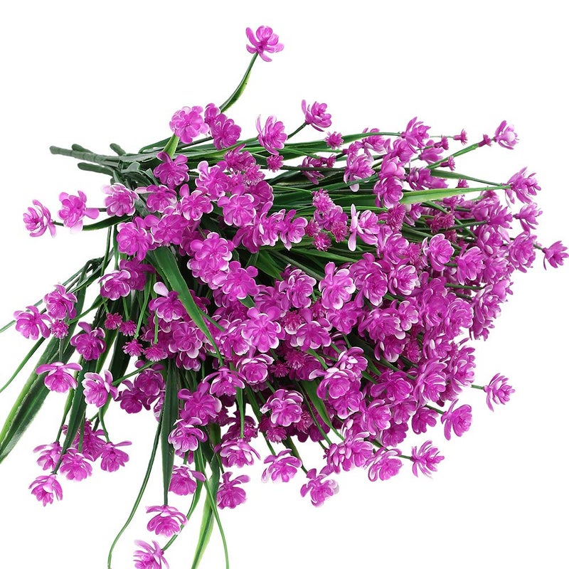 ArtBloom 20 Bundles Outdoor Artificial Fake Flowers UV Resistant Shrubs Plants, Faux Plastic Greenery for Indoor Outside Hanging Plants Garden Porch Window Box Home Wedding Farmhouse Decor (Fuchsia) - Image 5